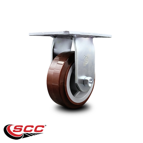 5 Inch Heavy Duty Top Plate Polyurethane Rigid Caster with Roller Bearing SCC